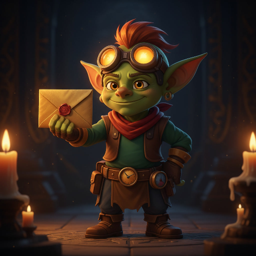 Boblin with a letter